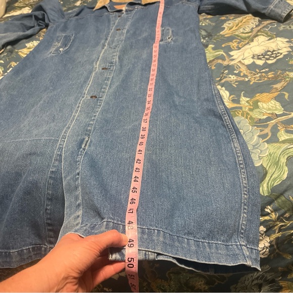 Vintage Retro 80s Levi Strauss Denim Duster Coat/Jacket SZ M USA Big Paper Tag - Picture 8 of 12